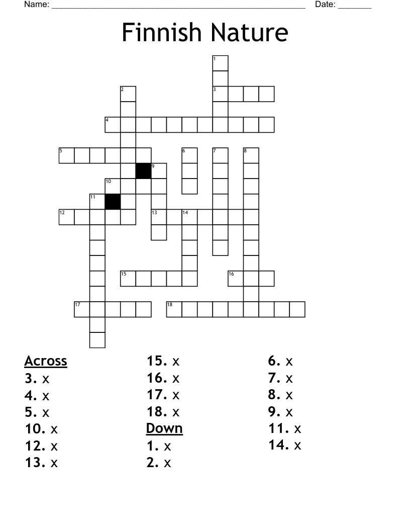 Finnish Nature Crossword