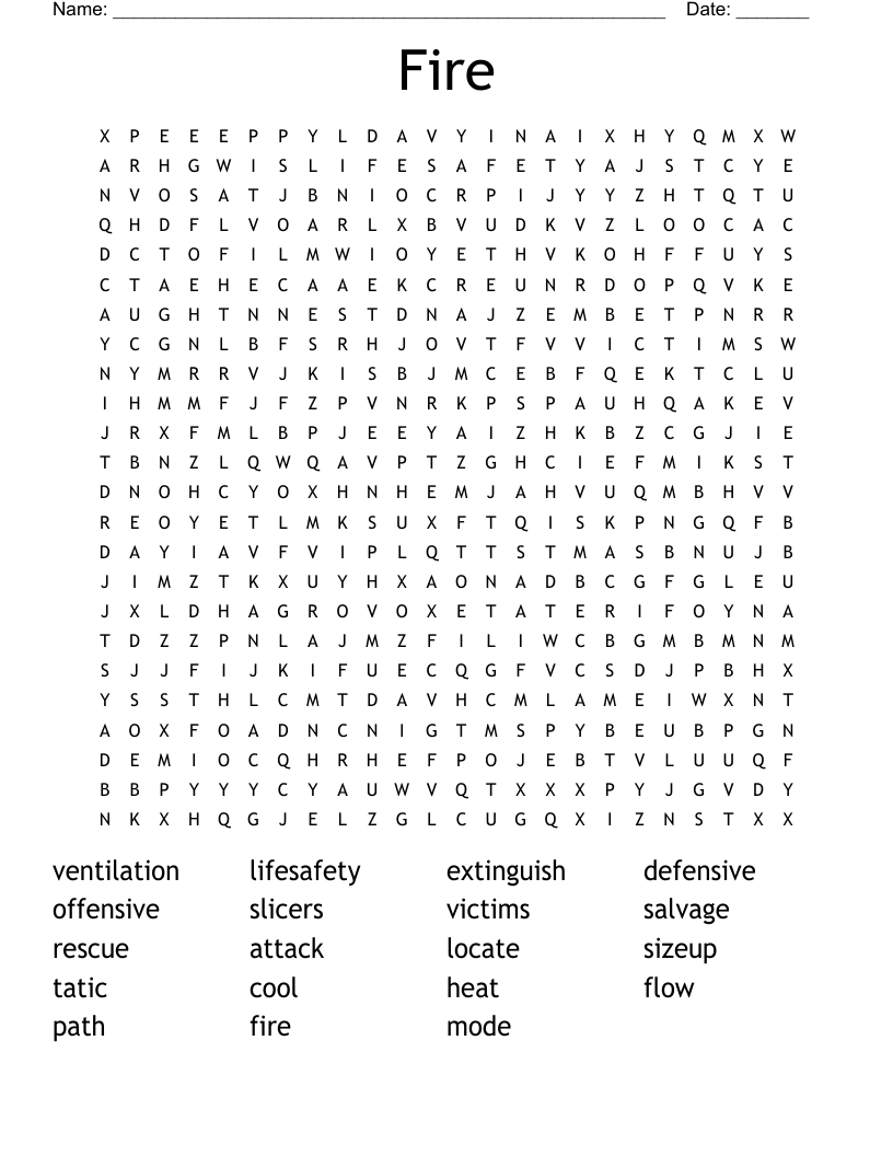 Fire Word Search
