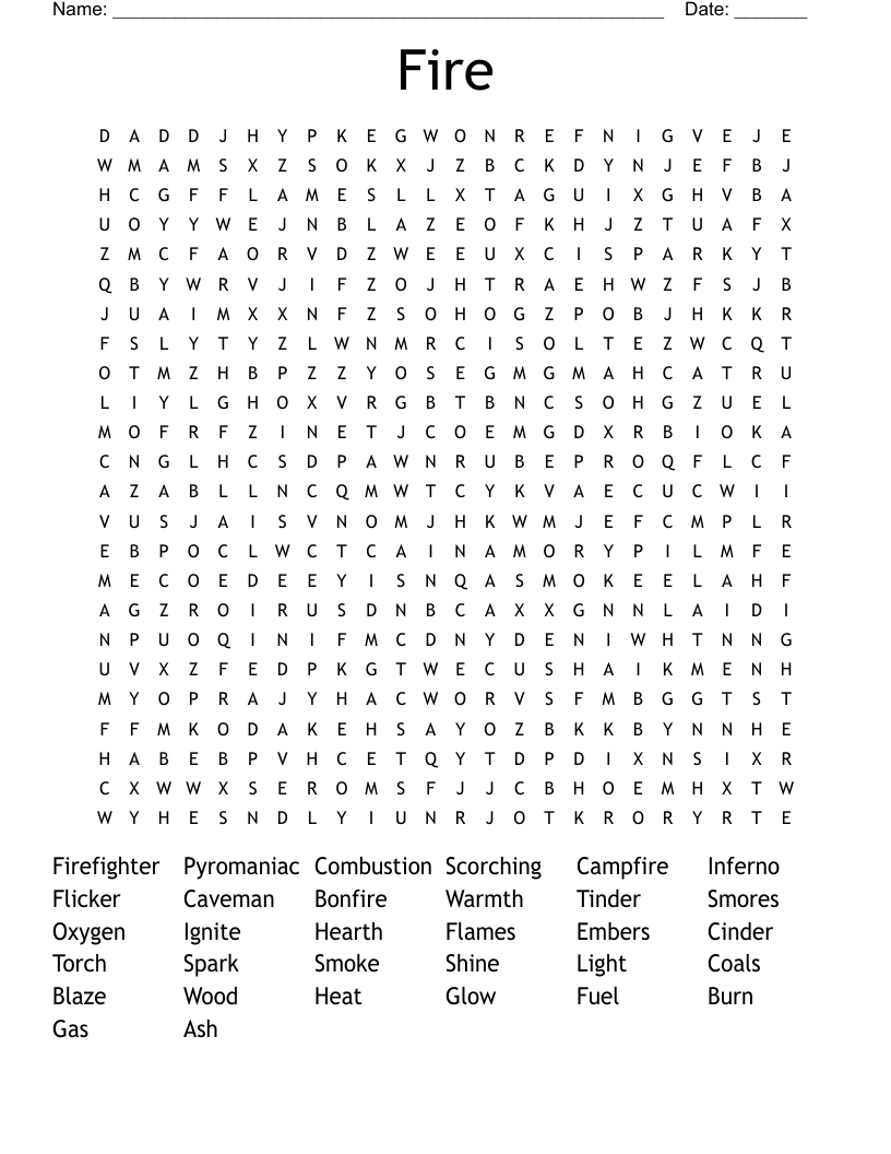 Fire Word Search