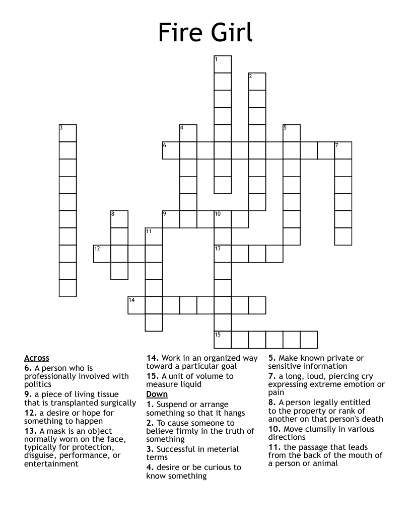 Fire Girl Crossword