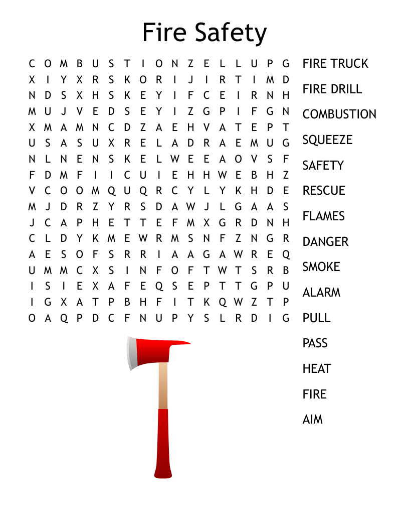 Fire Safety Word Search