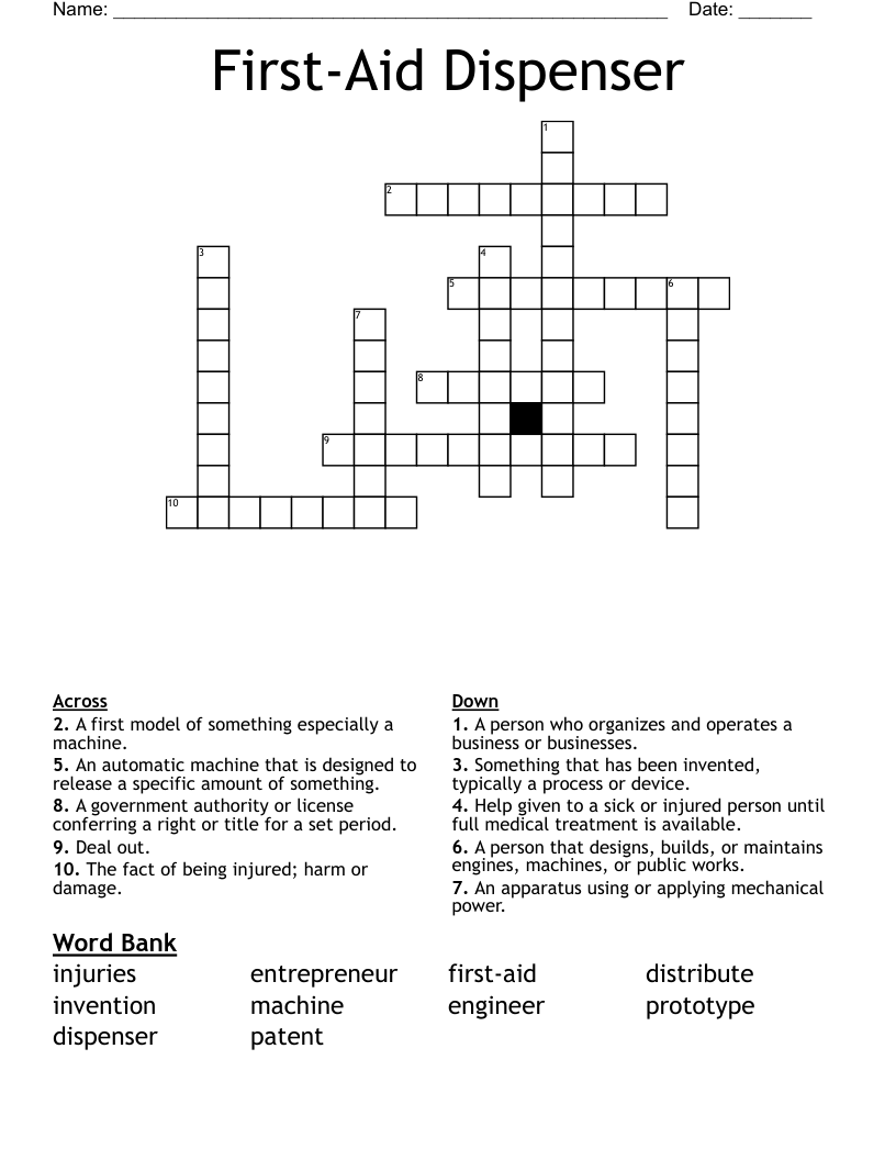 First-Aid Dispenser  Crossword