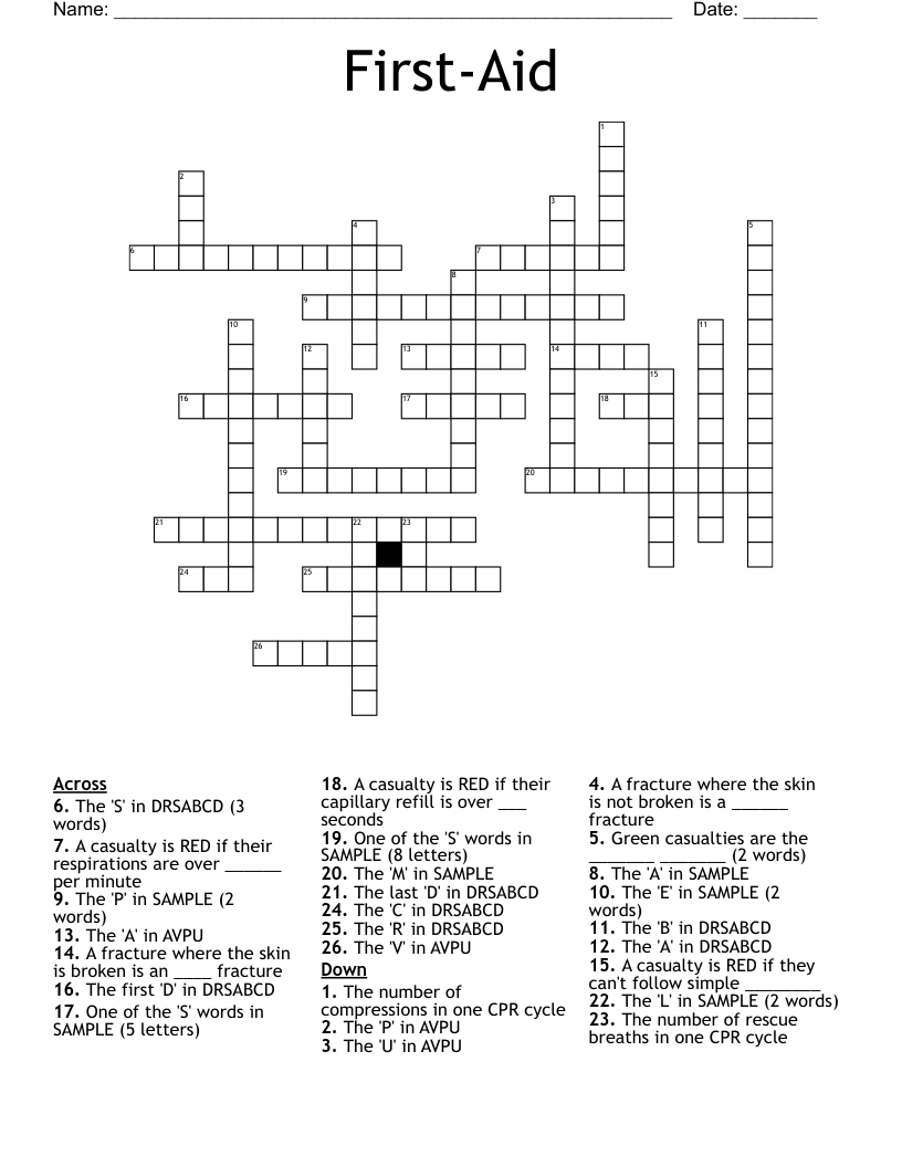 First-Aid  Crossword