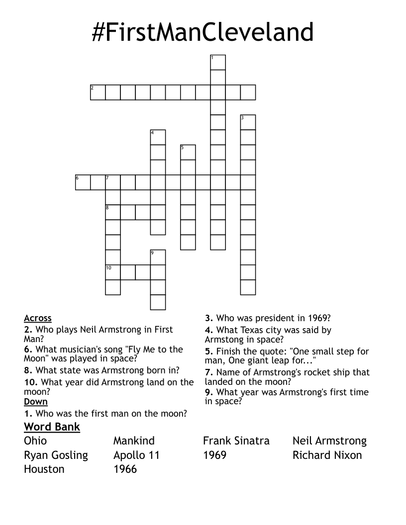 #FirstManCleveland Crossword