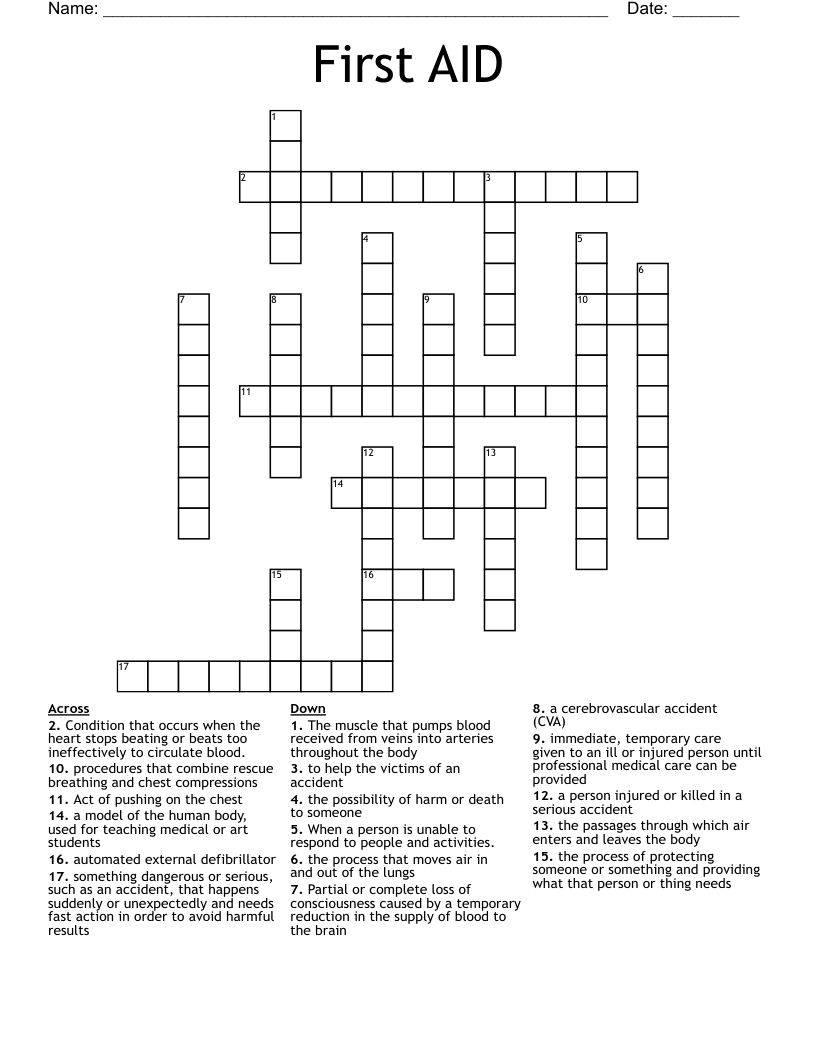 First AID Crossword