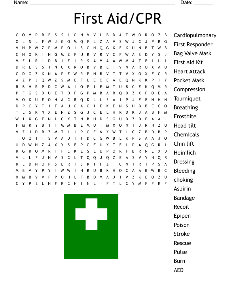 First Aid/CPR Word Search