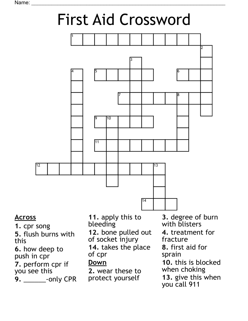 First Aid Crossword