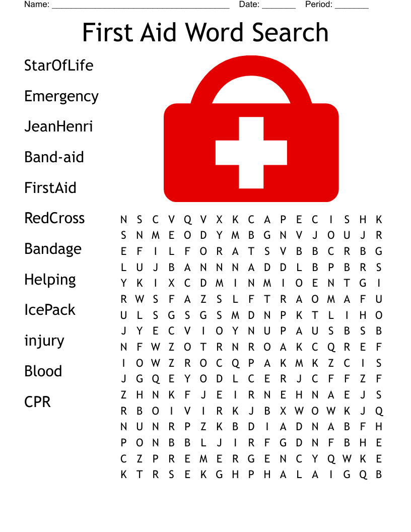 First Aid Word Search
