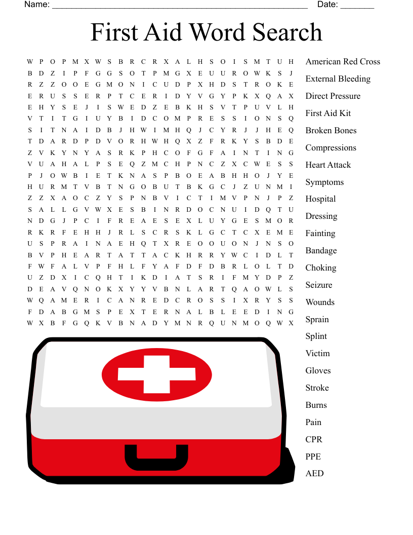 First Aid Word Search
