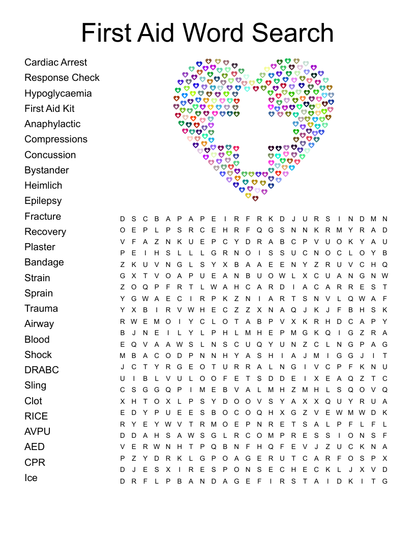 First Aid Word Search