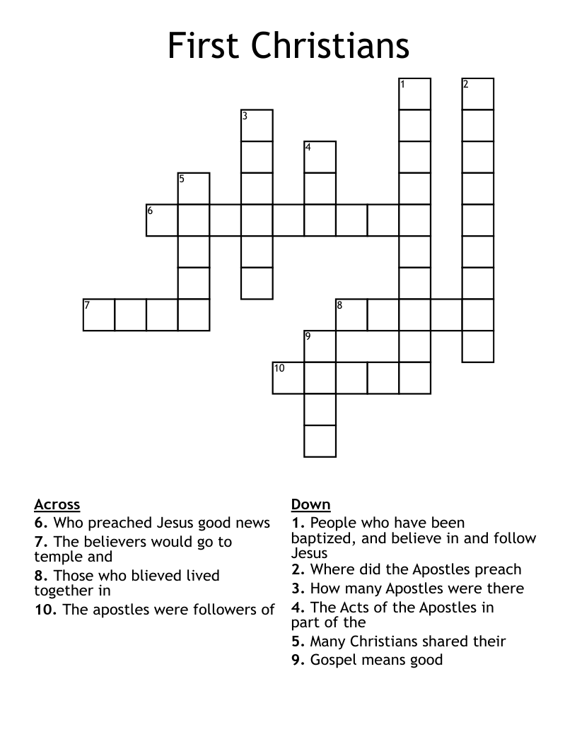 First Christians Crossword