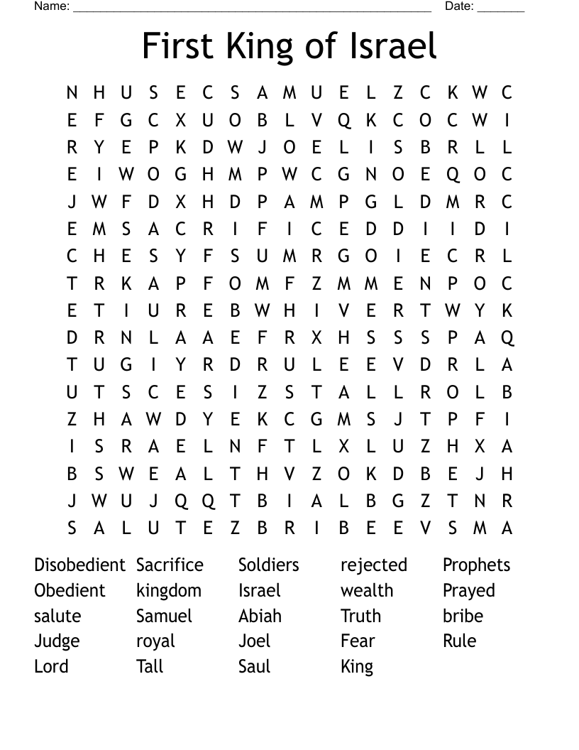 First King of Israel Word Search