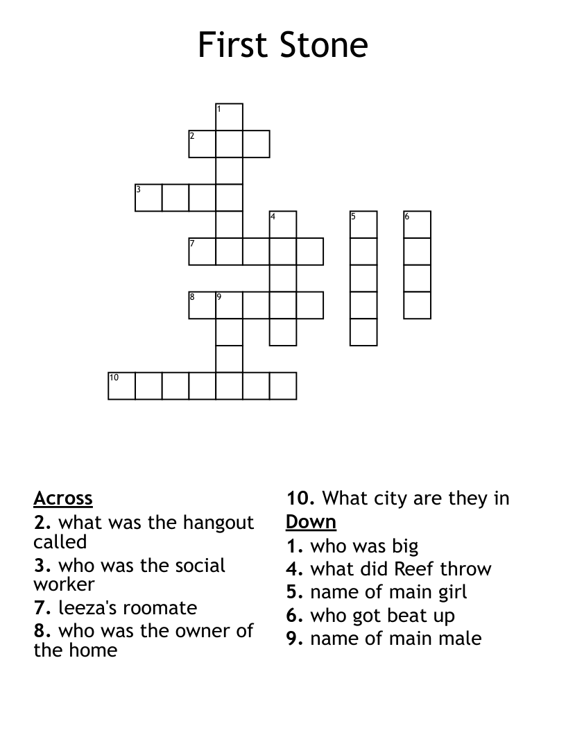 First Stone Crossword