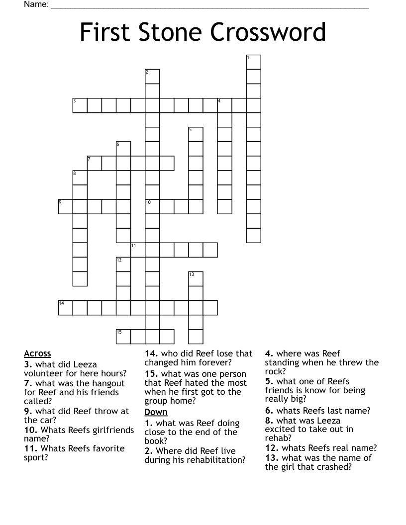 First Stone Crossword 