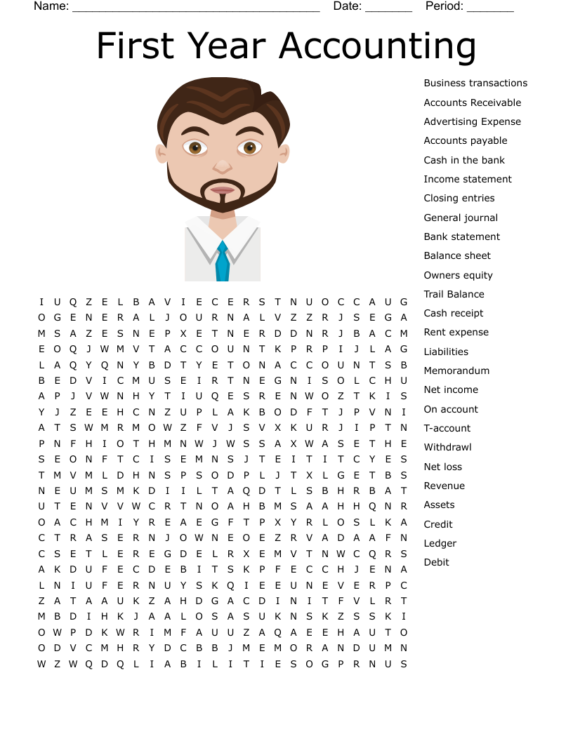 First Year Accounting Word Search