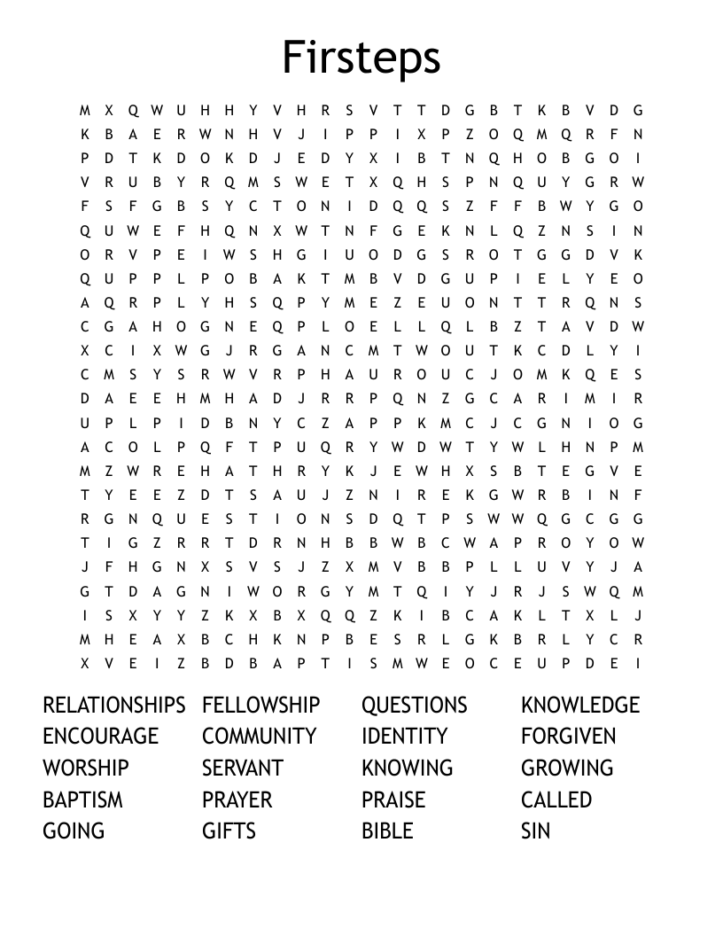 Firsteps Word Search