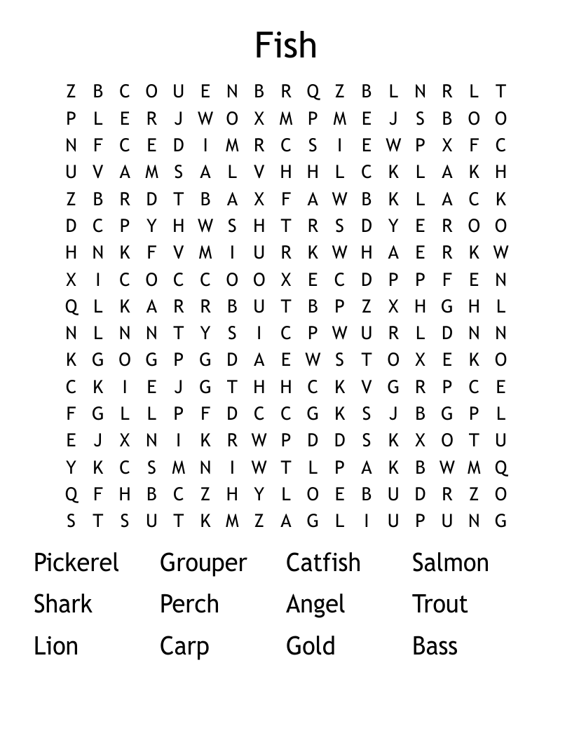 Fish Word Search