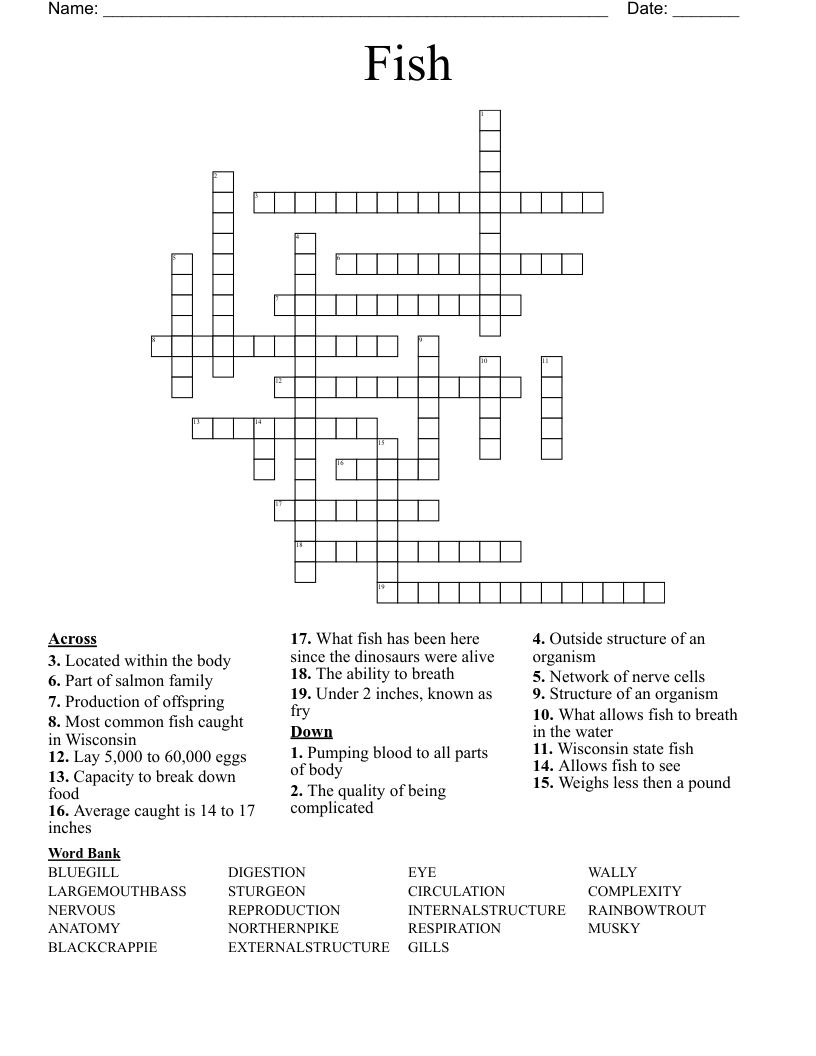 Fish Crossword