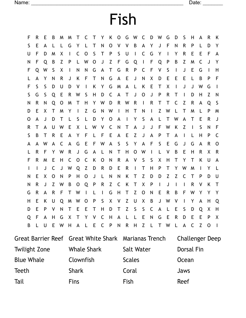 Fish Word Search