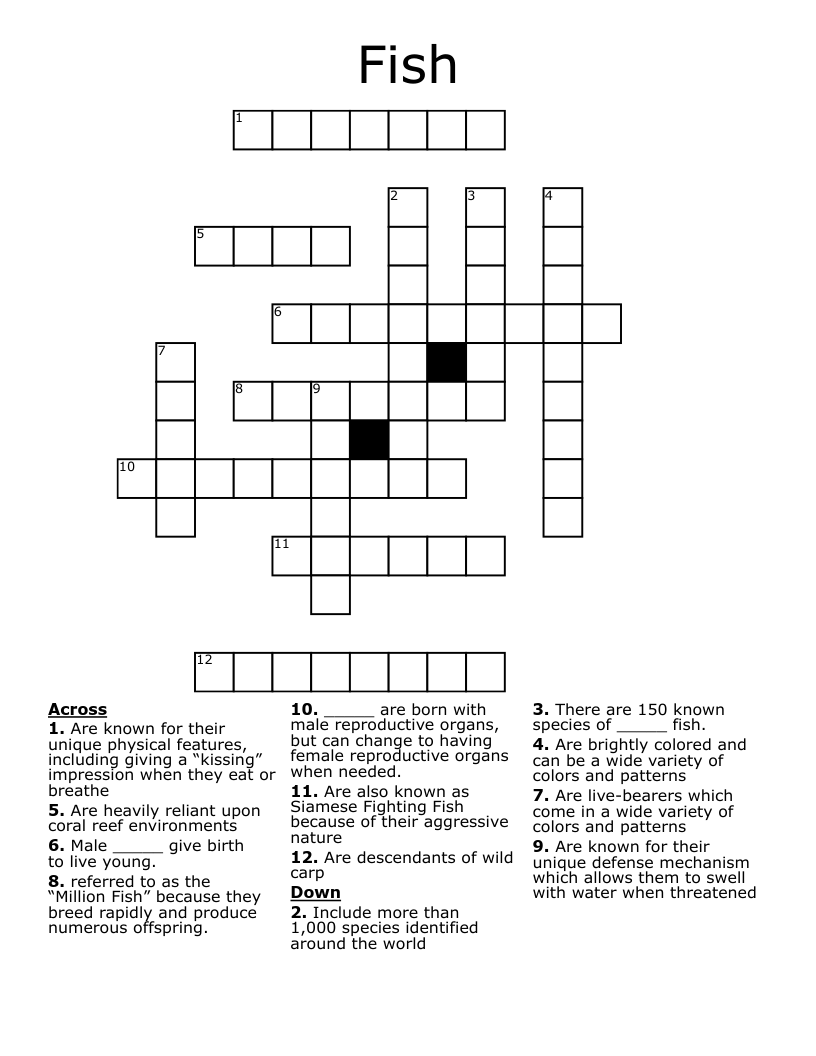 Fish Crossword