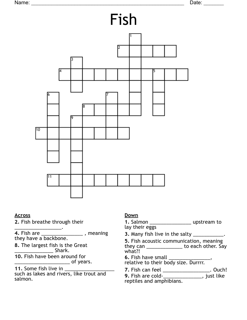 Fish Crossword