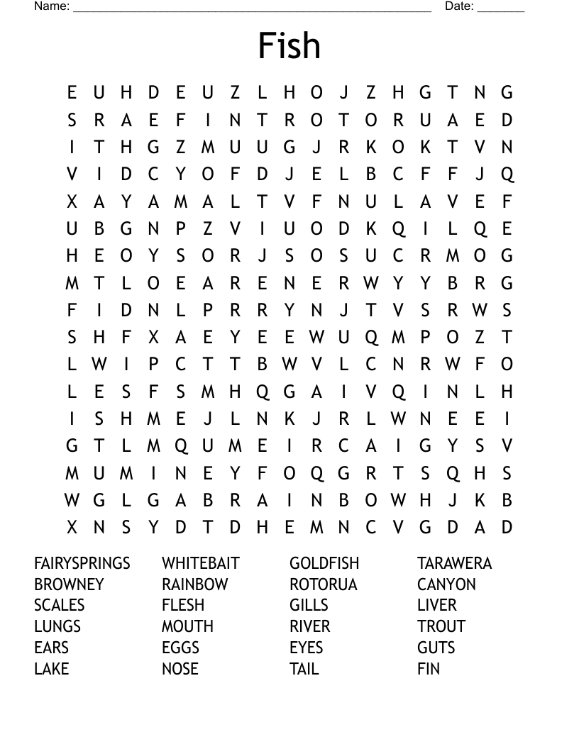 Fish Word Search