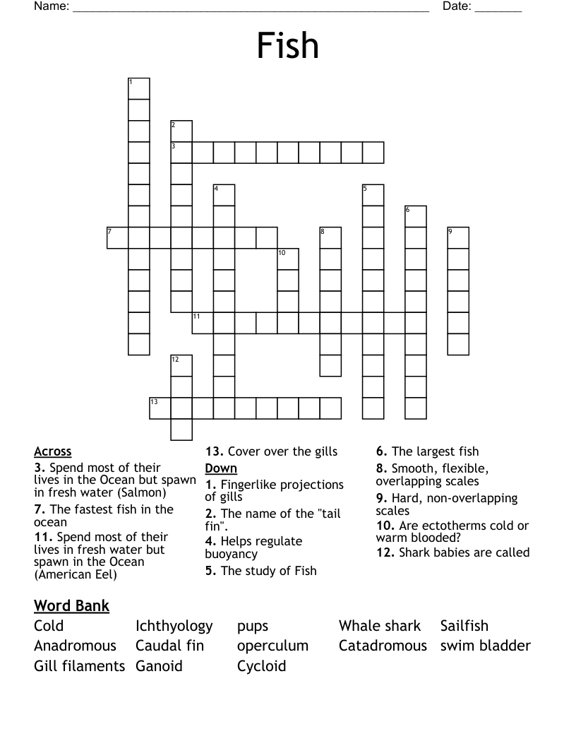 Fish Crossword