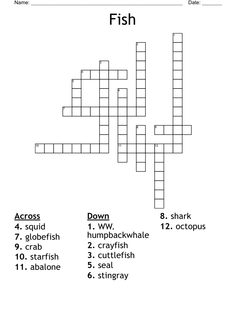 Fish Crossword