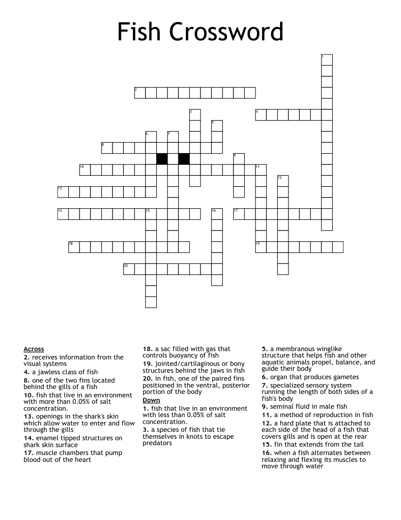 Fish Crossword