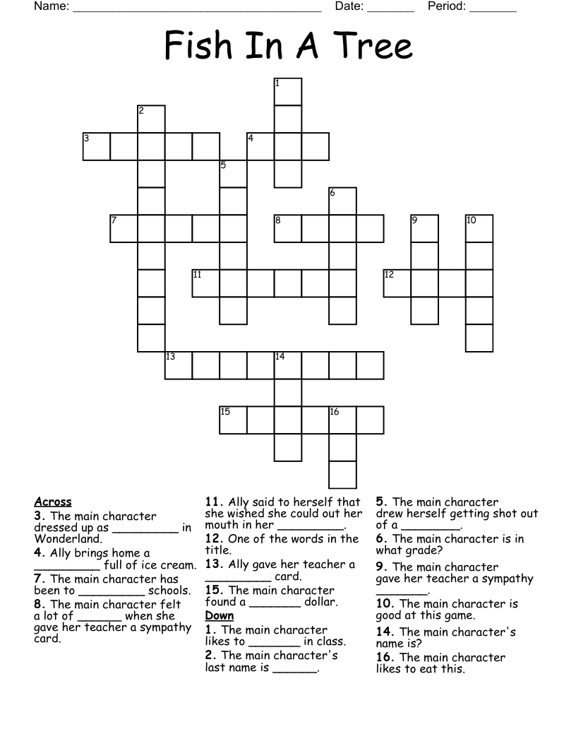 Fish In A Tree Crossword