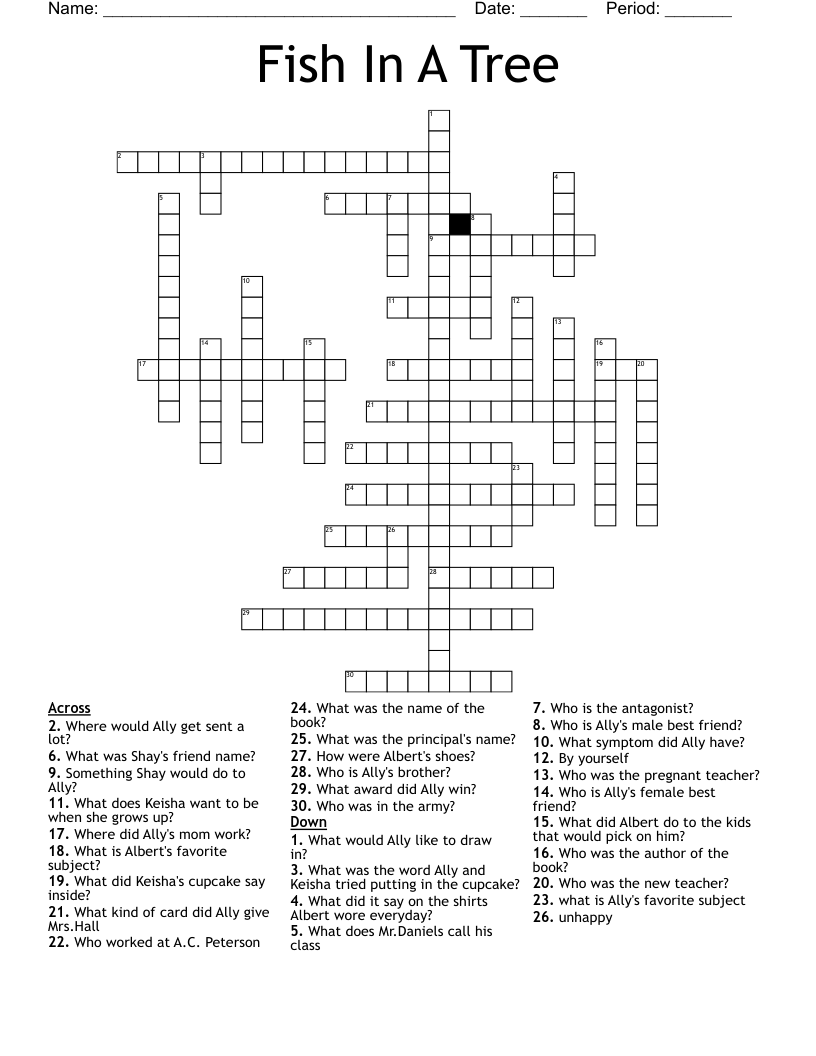 Fish In A Tree Crossword