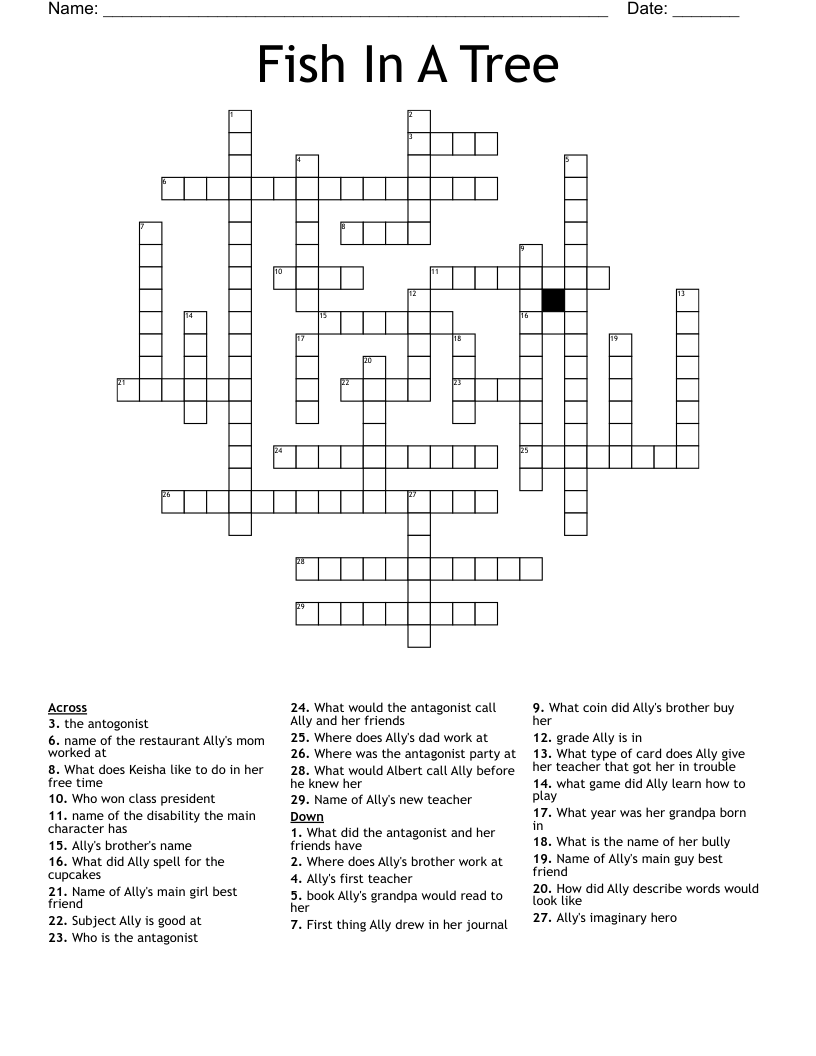 Fish In A Tree Crossword