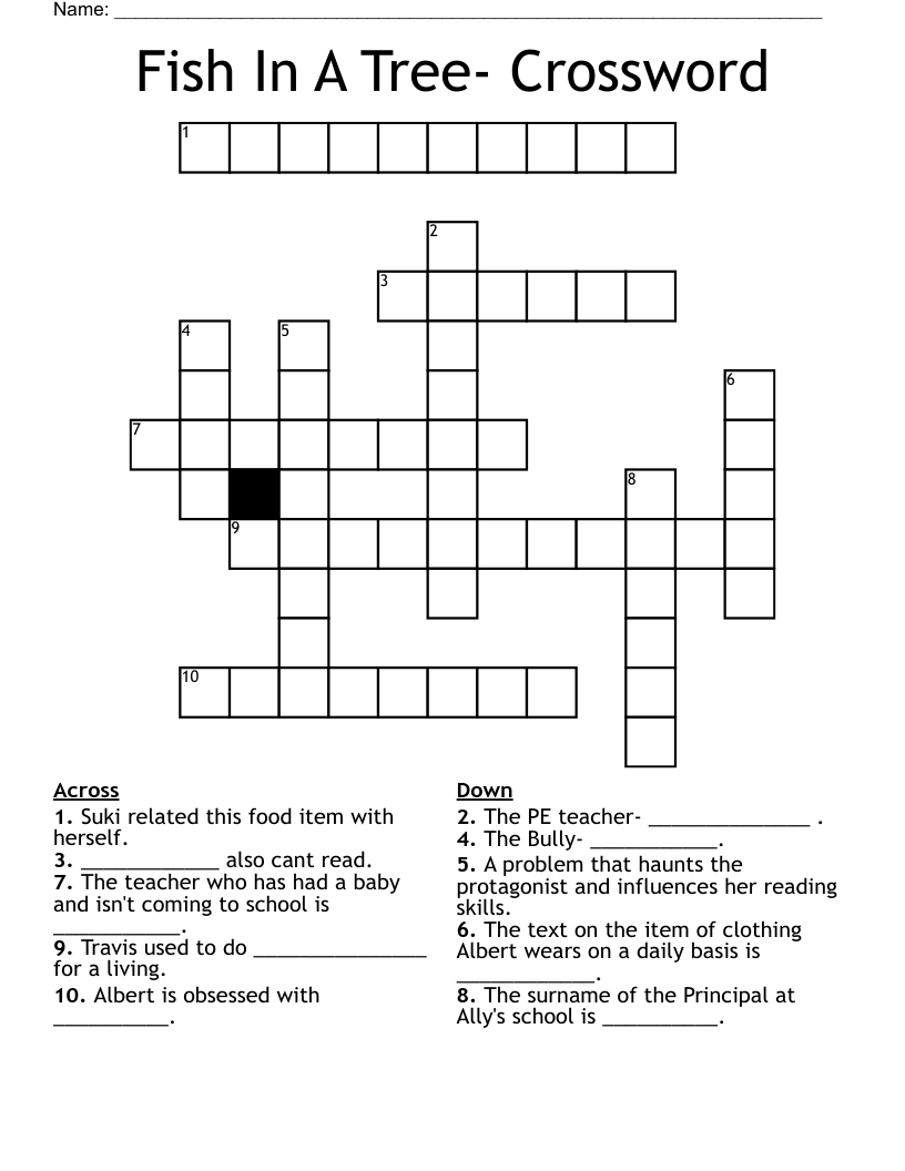 Fish In A Tree- Crossword