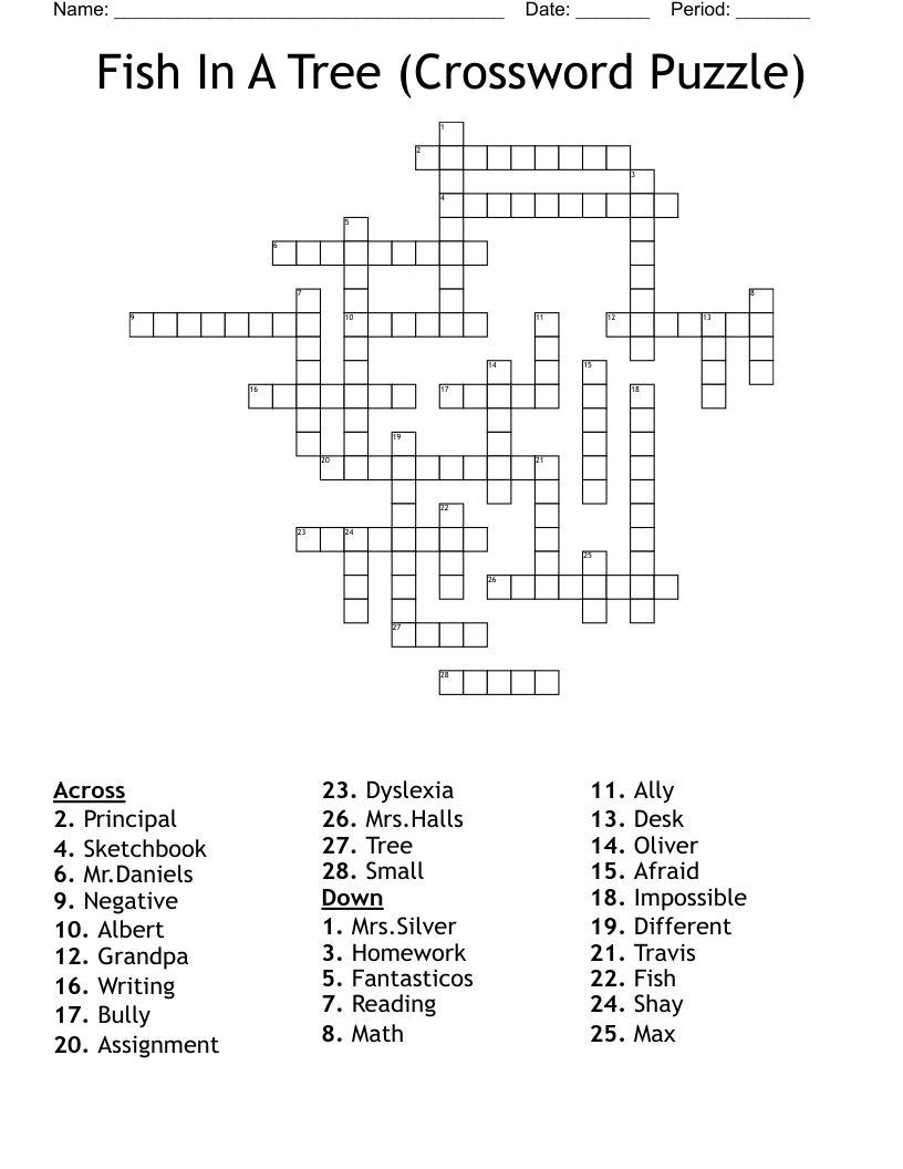 Fish In A Tree (Crossword Puzzle)