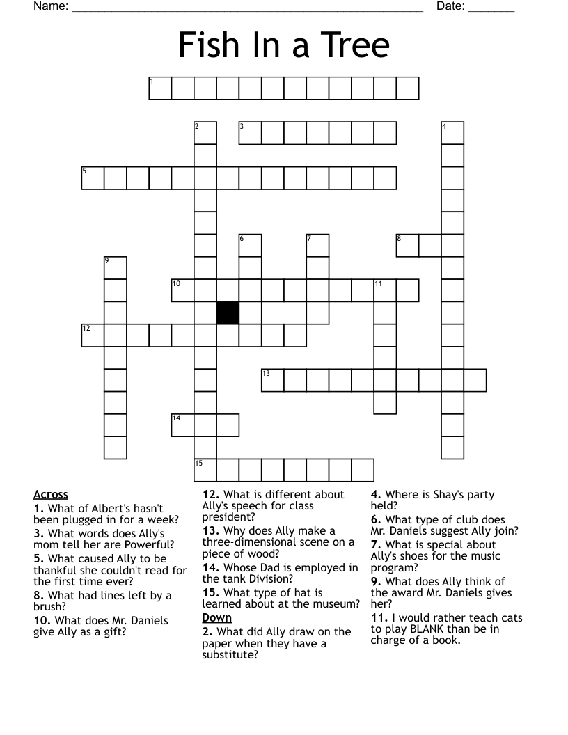 Fish In a Tree Crossword