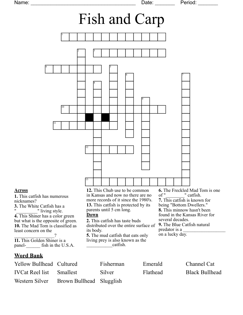 Fish and Carp Crossword