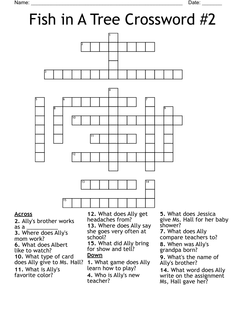 Fish in A Tree Crossword #2