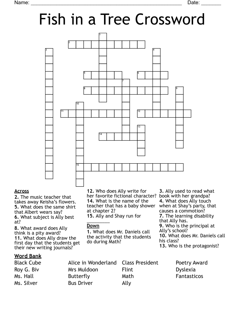 Fish in a Tree Crossword