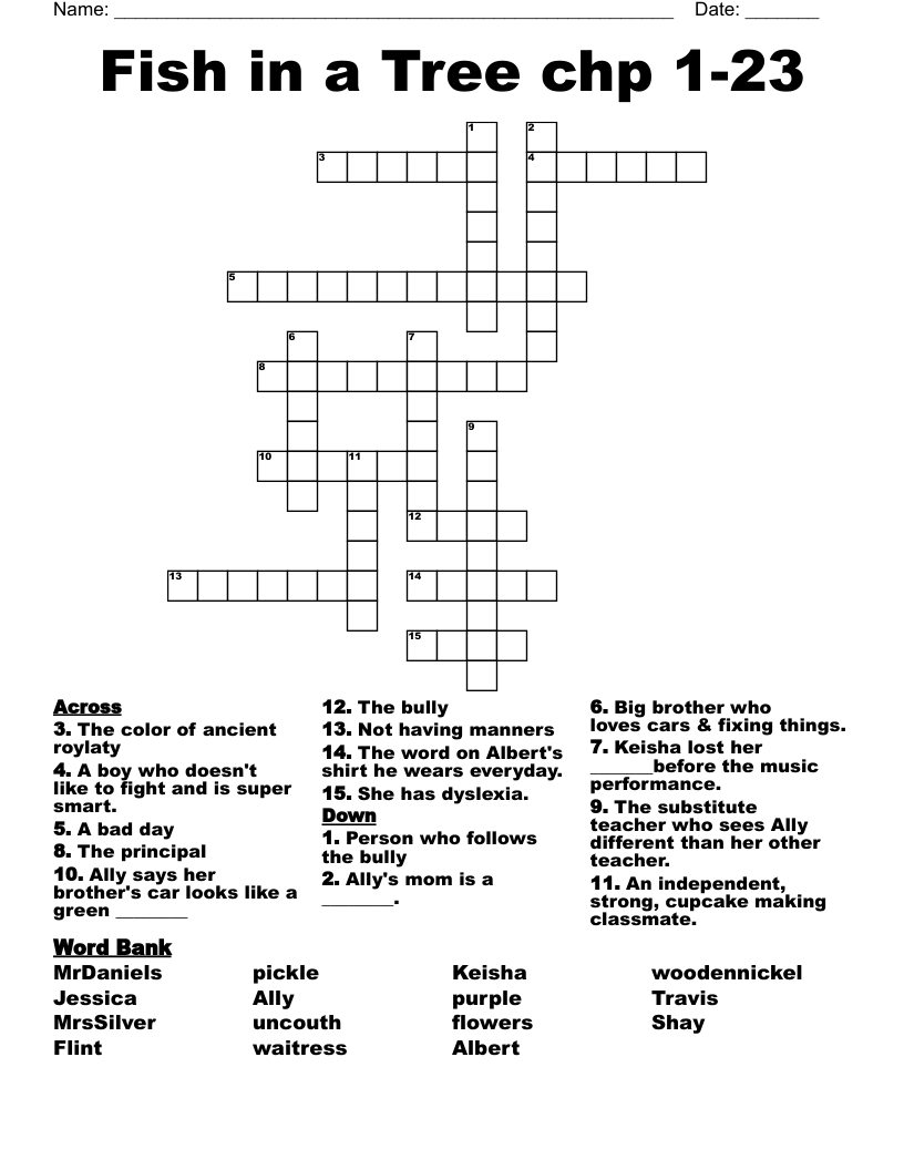 Fish in a Tree chp 1-23 Crossword