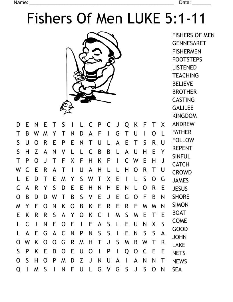 Fishers Of Men LUKE 5:1-11 Word Search