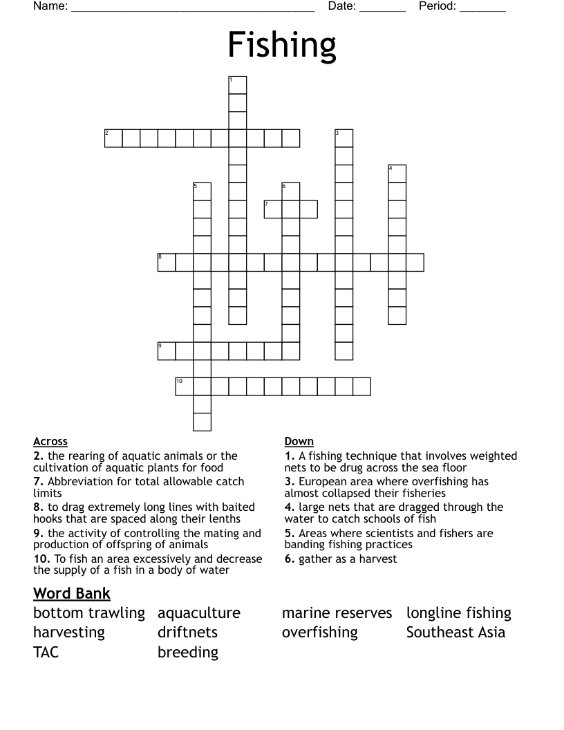 Fishing Crossword