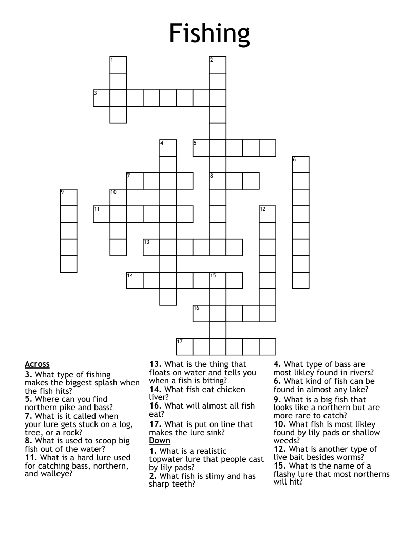Fishing Crossword