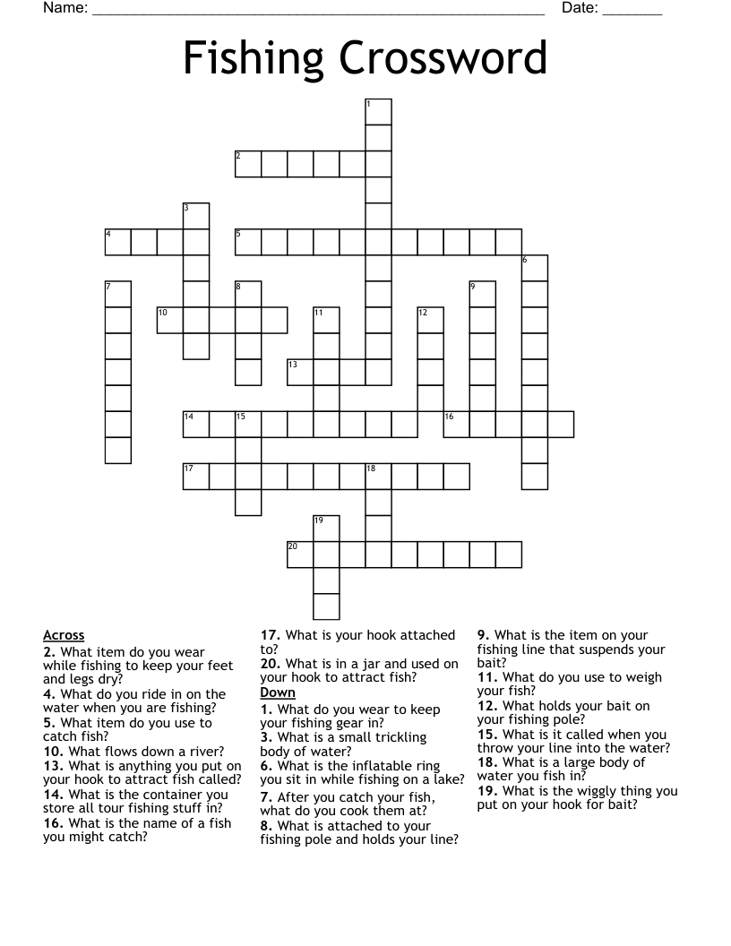 Fishing Crossword