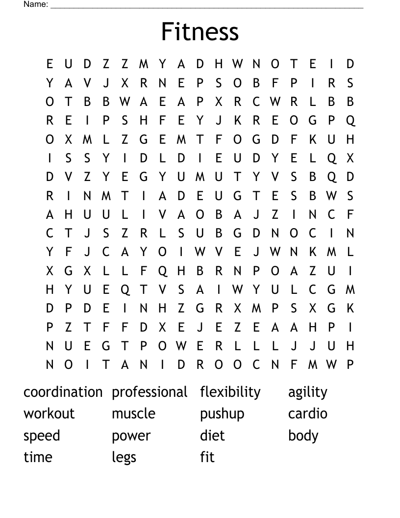 Fitness Word Search