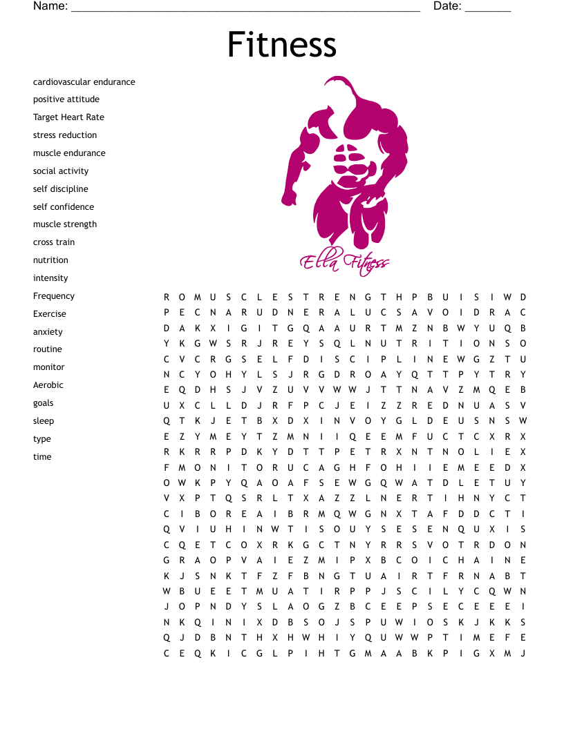 Fitness Word Search