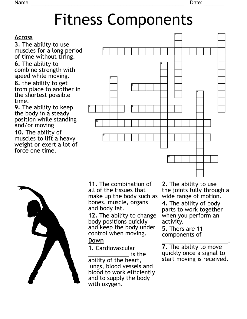 Fitness Components Crossword