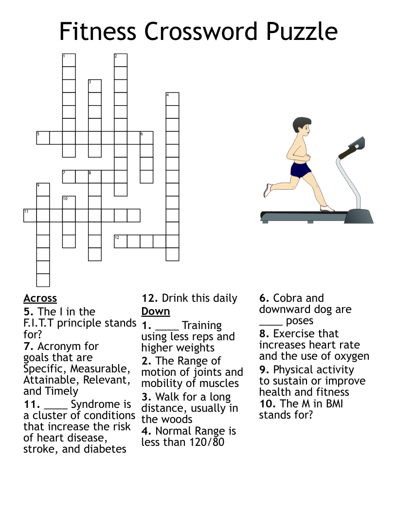 Fitness Crossword Puzzle