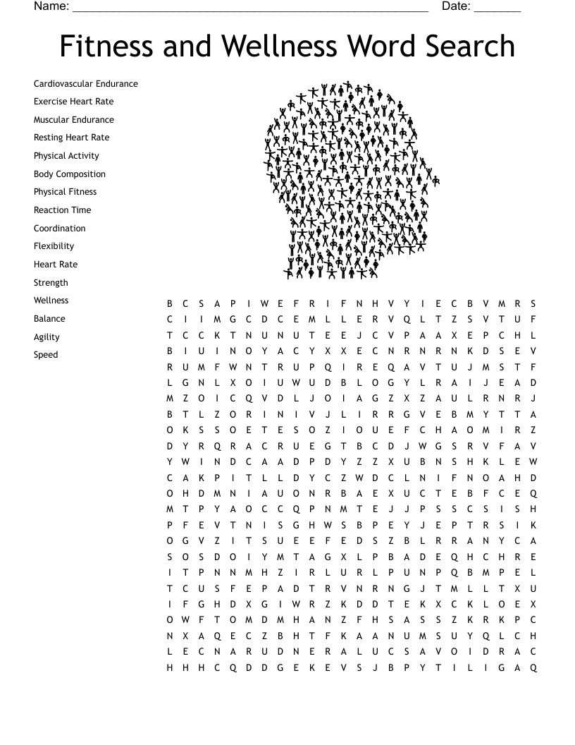 Fitness and Wellness Word Search