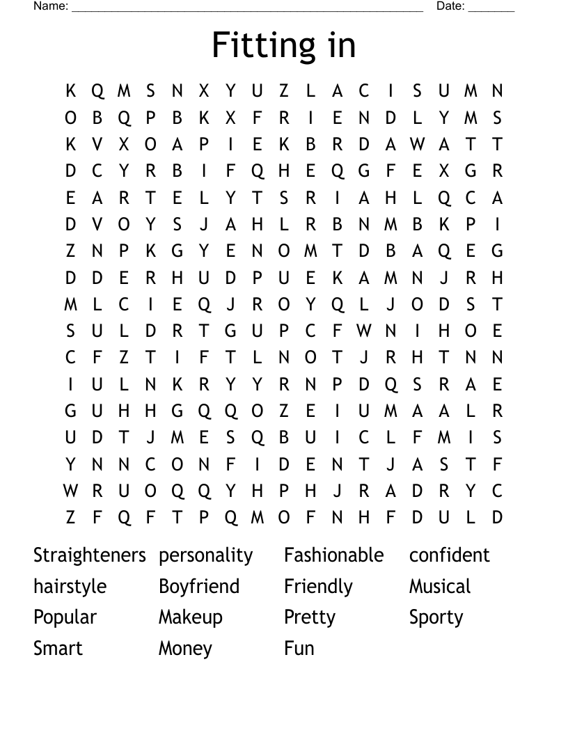 Fitting in Word Search