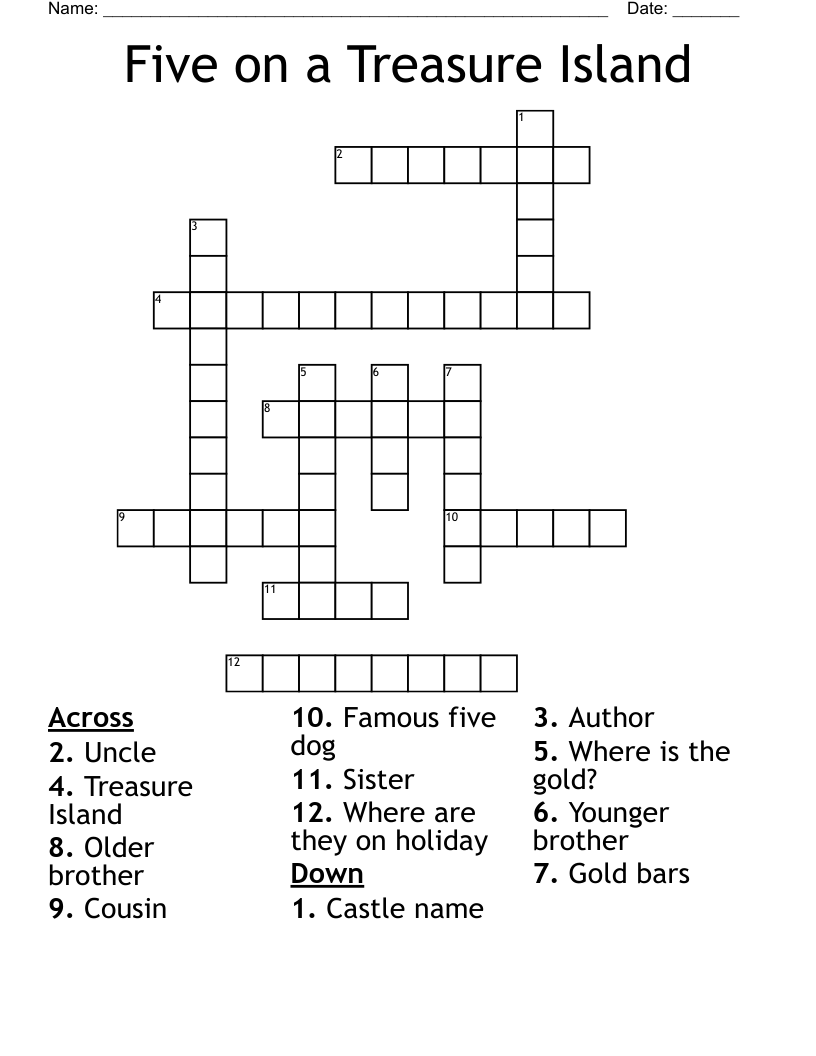 Five on a Treasure Island Crossword